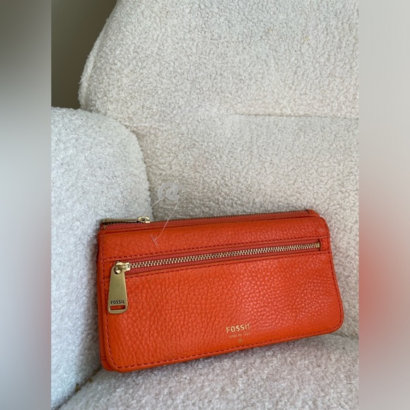Fossil Handbags - Fossil Vibrant Orange Leather Wallet NWOT